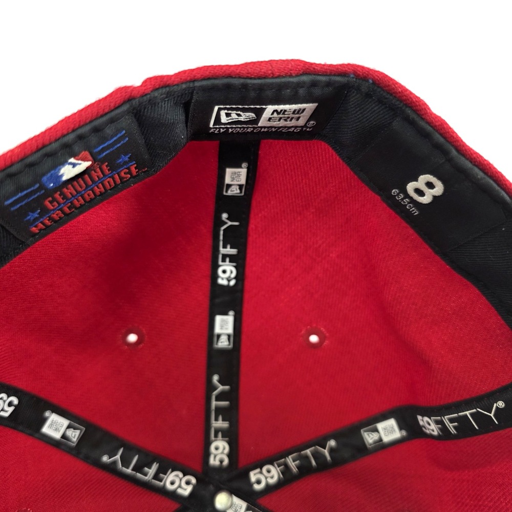 Texas Rangers Red Snapback Hat Texas State Outline Adult Size 8, MLB New Era 59 - Picture 10 of 12